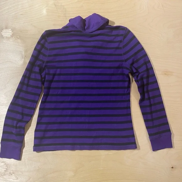 Ralph Lauren Purple Striped Long Sleeve Top Large (QT) - Picture 8 of 8